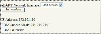 edart - Interfaz de red: Nota: la tarjeta de interfaz de red (NIC) que conecta a la red edart debe estar en la misma subred que los edart.