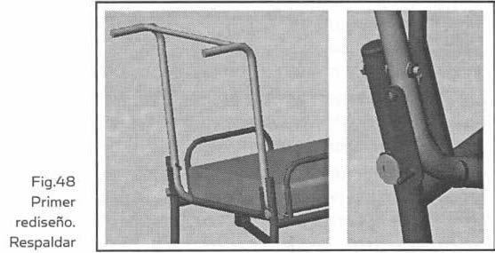 Como resultado se tiene un modelo de respaldar que cuenta solo con 2 pernos, 4 perforaciones y dos dobleces, considerando un tope natural contra el asiento.