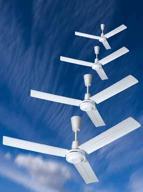 Ventiladores-Desestratificadores de Techo DESESTRATIFICACIÓN-VENTILACIÓN DE TECHO Los más potentes ventiladores de techo disponibles actualmente en el mercado, capaces de desplazar grandes caudales