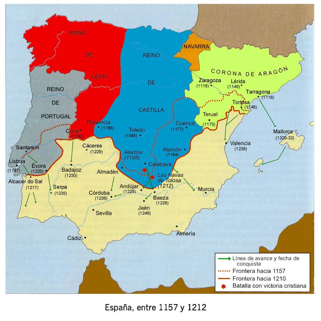 2ª Etapa. 2ª ½ s. XII. Valles Guadiana Turia Jucar (curso alto) - Nace la Corona de Aragón (unión dinástica Ar/Cat con Ramón Berenguer IV.