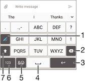 Ingresar texto usando la función de escritura por gestos 1 Cuando aparezca el teclado en pantalla, deslice el dedo de letra a letra para escribir la palabra que desee.