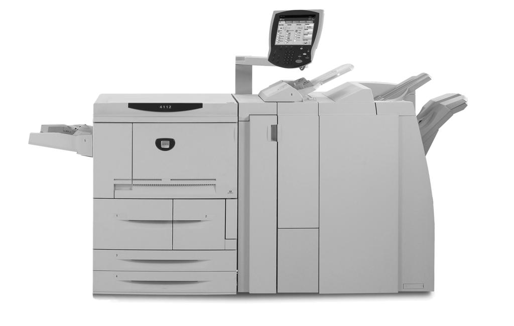 Introducción 1 Introducción al nuevo sistema Xerox 4112/4127 EPS El sistema Xerox 4112/4127 es una impresora en blanco y negro El sistema 4112 imprime a 110 páginas por minuto.