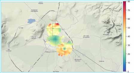 Municipio de Irapuato Gráfica 25: Distribución Anual de O 3 en la estación Tecnológico en Celaya Respecto del comportamiento estadístico del Ozono en el municipio de Irapuato, en la Tabla6se observa