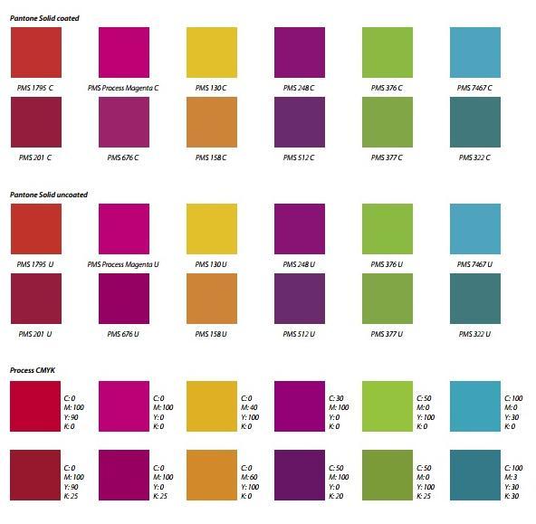 Paleta de colores Tomando en cuenta la variedad de procesos y sistemas, tanto de impresión como de comunicación digital, se ha seleccionado una paleta de color que distinga a nuestro país y que sea
