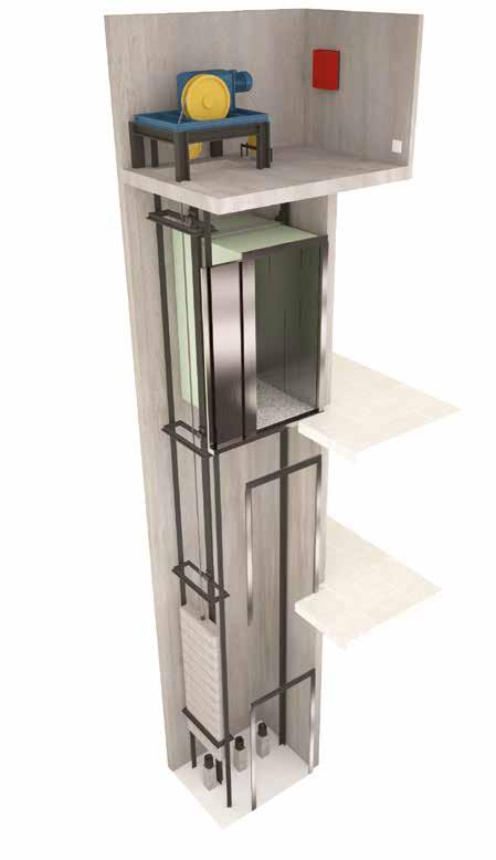 Para ascensores de características PREMIUM y para velocidades mayores a 1,5 metros por segundo (90 metros por minuto) se incorporan las siguientes características exclusivas: Guiadores laterales a