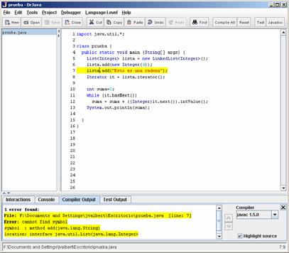 Plantillas (Java 1.5) Ahora el compilador detecta el error, ya que se está añadiendo un String a una LinkedList cuyo tipo base es Integer: Lenguajes de Programación - Orientación a Objetos: Progr.