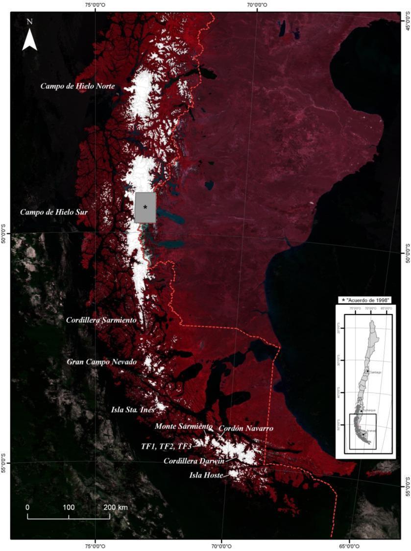 Zona Austral: Campos de Hielo Mayor extensión de glaciares de Sudamérica y del Hemisferio