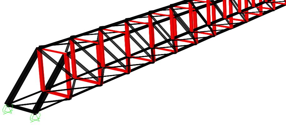 Los perfiles para el diseño de las estructura con cada uno de los espectros sísmicos se definen en el capítulo 2.3. Figura.19 Restricciones en apoyos del puente metálico de este proyecto.