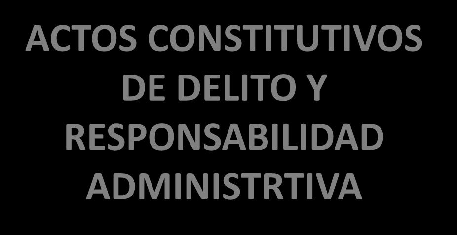 ACTOS CONSTITUTIVOS DE DELITO Y RESPONSABILIDAD ADMINISTRTIVA REGLAMENTO DE LA LEY DE RESPONSABILIDAD PATRIMONIAL DEL DISTRITO FEDERAL
