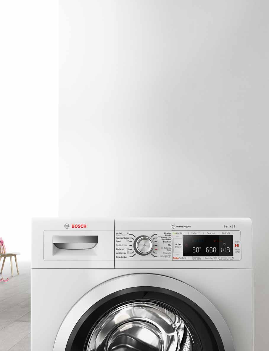 Lavadoras y secadoras 103 ActiveOxygen: higiene incluso en agua fría. Muchas prendas no pueden lavarse a más de 30 C, según las recomendaciones de su etiquetado.