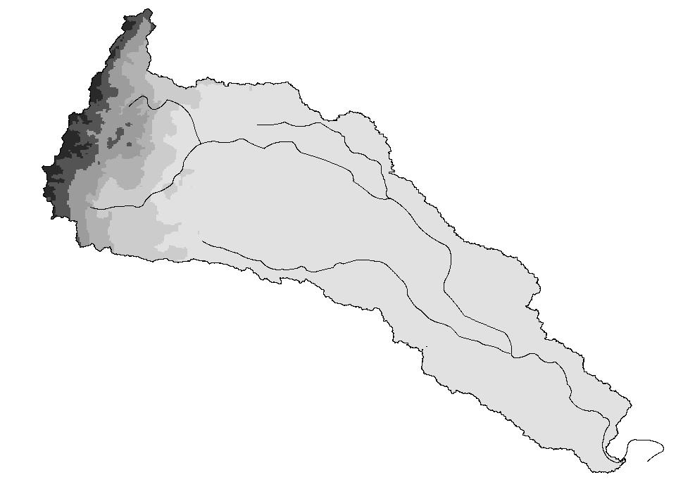 Carga sedimentaria Rio de aguas blancas debido al importante aporte proveniente de los Andes.