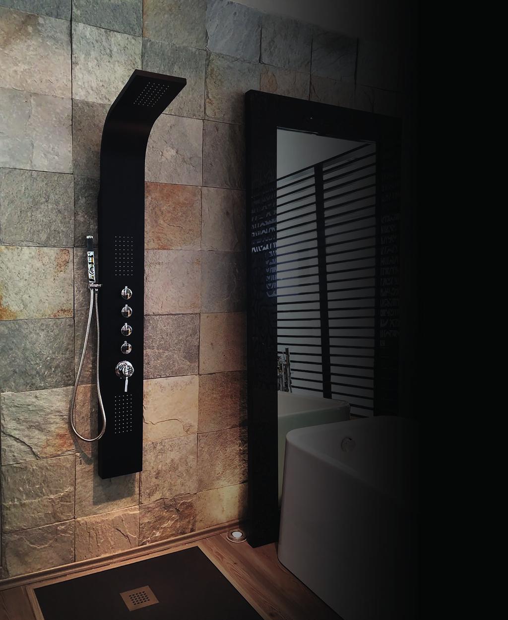 Línea de Productos Panel de Hidromasaje Reinventa tu cuarto de baño instalando o remplazando tu regadera tradicional por uno de nuestro panel de hidromasaje y da una toque de sofisticación y