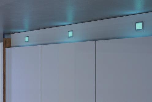 R LeD 1 V Apliques RGB Loox LED 010 Aplique de luz cuadrado, rgb 6 47 5 Área de aplicación: Iluminación para muebles con colores individuales, o cambio automático de color Acero inoxidable