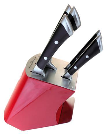 Cuchillos Steel Rojo 6 Piezas. Cuchillos fabricados en acero inoxidable. Mangos ergonómicos.