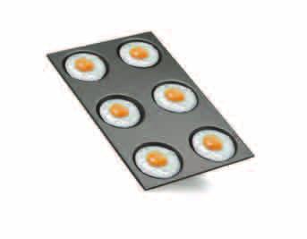 Cocción vertical Accesorios Hornos Accesorios Abatidores Bandejas para huevos, tortillas o crepes Fabricadas en aluminio esmaltado, con revestimiento superficial antiadherente.