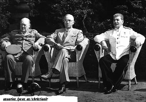 CONFERENCIA DE POSTDAM (ALEMANIA) (JULIO-AGOSTO 1945) Entre los líderes aliados: Churchil,