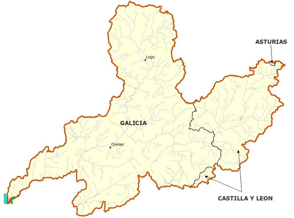 Parte española de la Demarcación Hidrográfica del Miño-Limia Comprende el territorio español de las cuencas hidrográficas de los ríos Miño y Limia, así como la parte española de sus aguas de