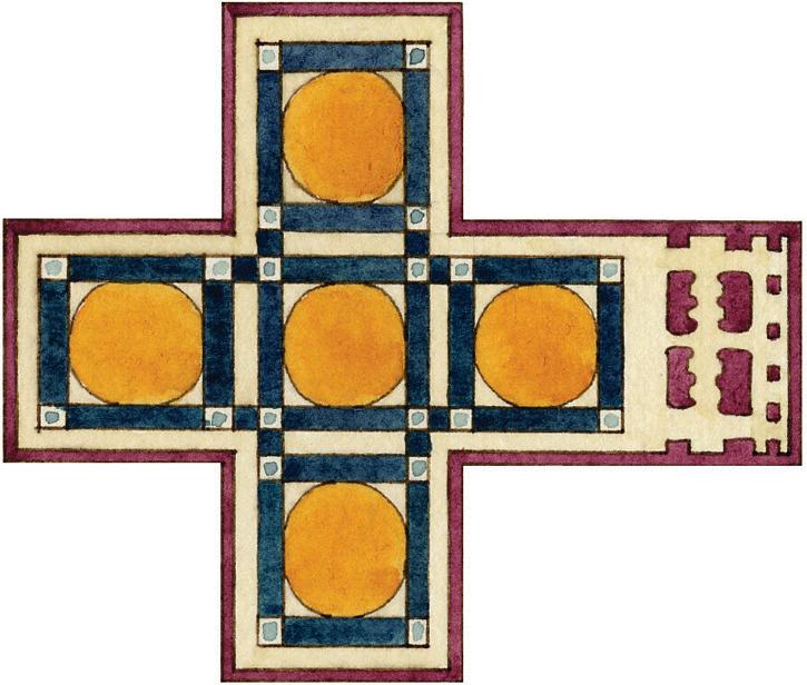 Construcciones en forma de cruz griega, que tiene los cuatro brazos de la