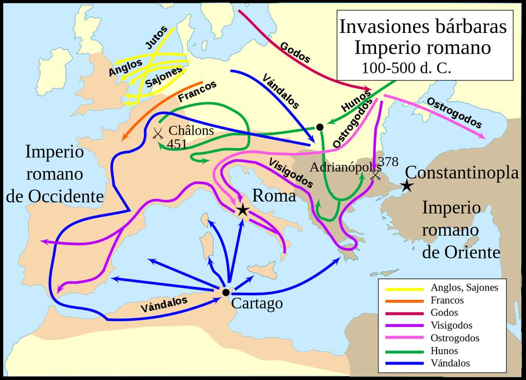 2.1 LAS INVASIONES GERMANAS Este momento marca el final de la civilización romana e inicia