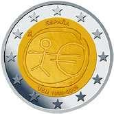 Países de la zona del euro 16 de 33 Motivo conmemorativo: décimo aniversario de la Unión Económica y Monetaria.