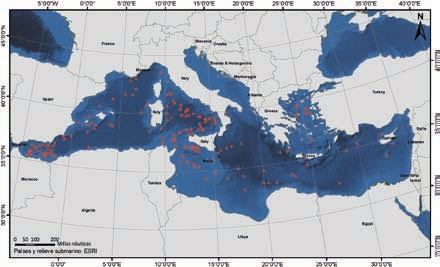 Montañas submarinas de las Islas Baleares: Canal de Mallorca 2011 Figura 1. Elevaciones submarinas en la cuenca Mediterránea.