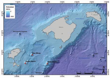 Figura 2. Elevaciones principales y secundarias del mar balear.