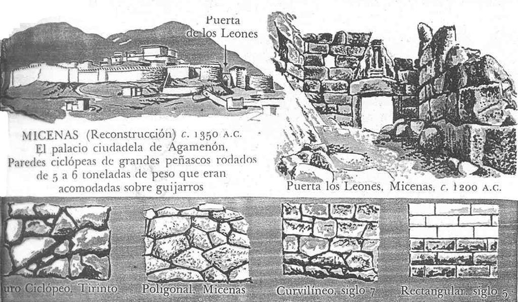 La Puerta de los Leones es la obra cumbre de la arquitectura micénica: el nombre se debe a la escultura tallada sobre la