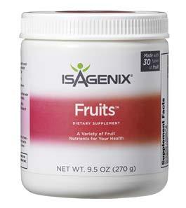 Isagenix Fruits QUÉ Una deliciosa bebida fitonutriente en polvo para complementar tu ingesta de nutrientes diarios derivados de las frutas.
