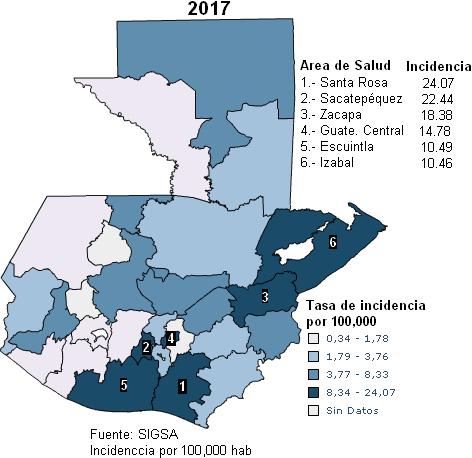 Figura 3 Dengue, tasa de incidencia acumulada por área de salud 3 2 La distribucion geográfica