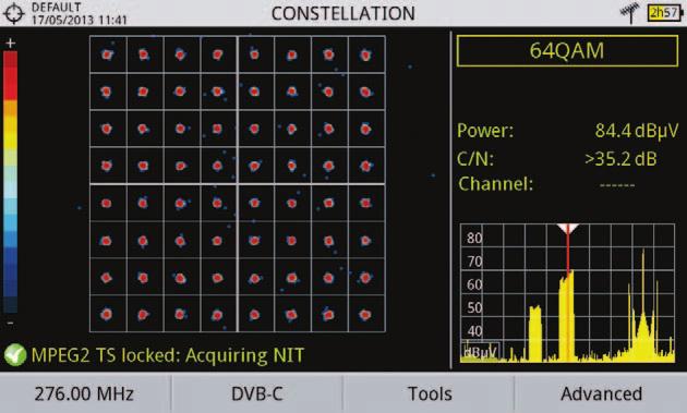 DIAGRAMA DE CONSTELACIÓN disponible para todos los estándares DVB Diagrama de constelación Constelación COFDM Detectando degradaciones de la señal de un vistazo El