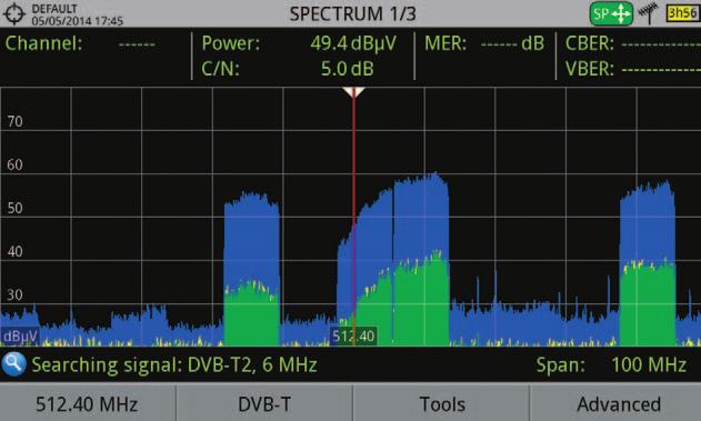 .. son algunas de las excepcionales características de la función Analizador de Espectro del HD RANGER 2.