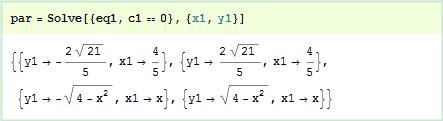 43 Resolvemos el sistema de ecuaciones obtenido: La solución nos muestra que hay dos líneas rectas