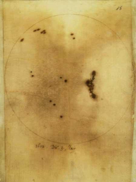 Manchas Solares Las observaciones mediante el telescopio de Galileo desmintieron la afirmación de la perfección de los cuerpos esféricos.