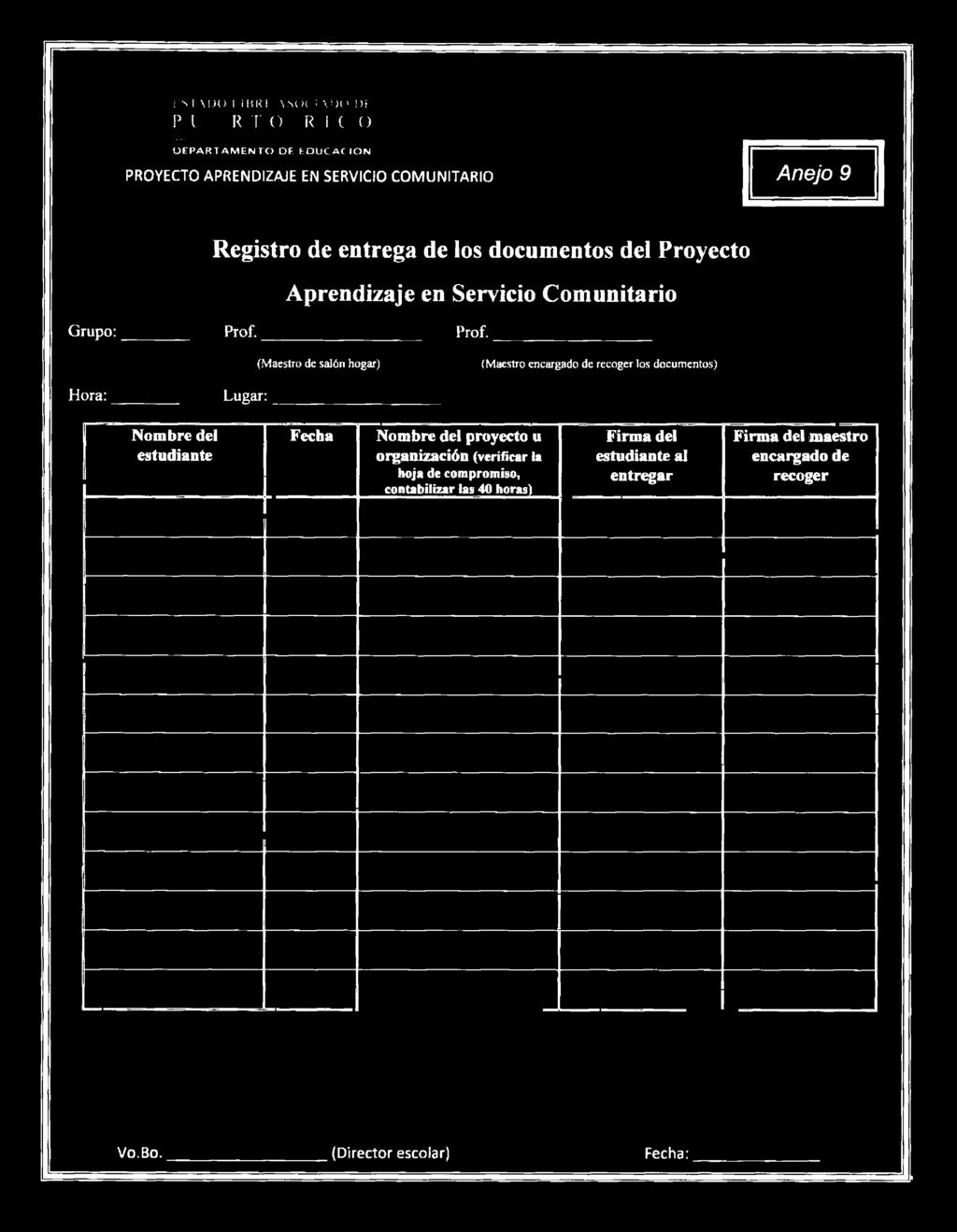 documentos del Proyecto Aprendizaje en Servicio Comunitario Grupo: Prof.
