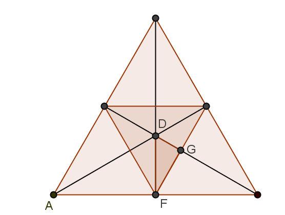 Solución: En un triángulo equilátero las alturas están sobre las bisectrices correspondientes, en consecuencia dividen al triángulo en seis triángulos idénticos.