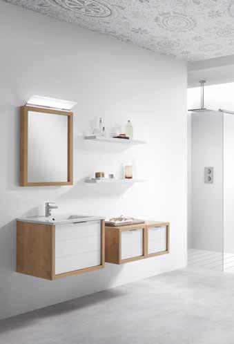 Lower Cabinet 32 1+1d / Basin Kubic / Framed Smooth Mirror / Small Side Cabinet / Lower Cabinet 16 1d /2 Light fixture Zero Bajo 80 1+1C / Encimera Kubic /