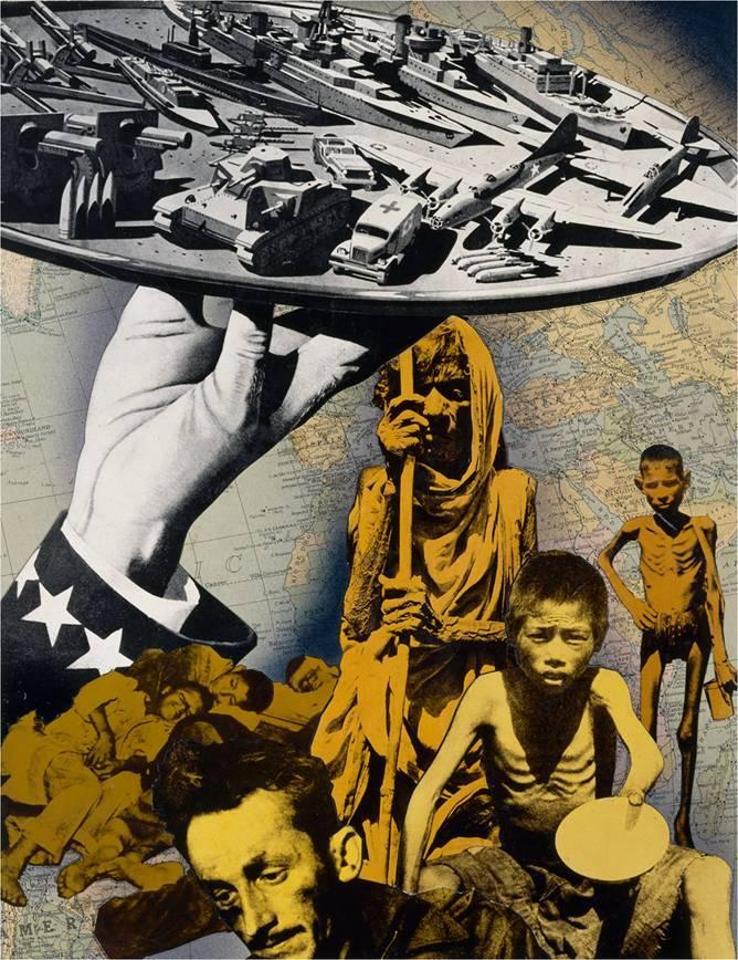 COMENTA EL FOTOMONTAJE: Título: Un donativo para los pueblos hambrientos Autor: Josep Renau, Año: 1956 El fotomontaje recoge dos aspectos; uno, la