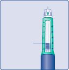 Cantidad aproximada de insulina restante Para saber cuánta insulina queda exactamente, utilice el contador de dosis: Gire el selector de dosis hasta que el contador de dosis se detenga.