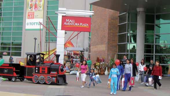 Plaza S.A. Perú Su superficie arrendable (GLA) supera los 110.000 m2. El flujo de visitantes en Mall Aventura Plaza al término del 1Q2010 supera los 20 millones de personas para los últimos 12 meses.