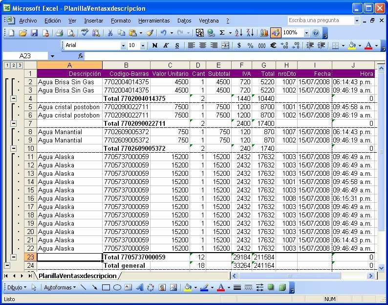 Anexo 1: Ejemplo creado en Excel
