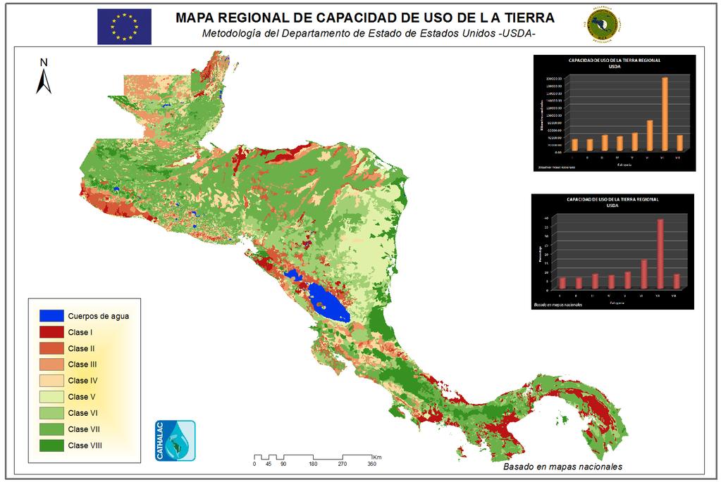 Figura 75. Mapa de capacidad de uso de la tierra de Centroamérica.