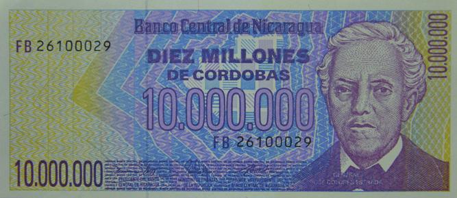 Billete de 500,000 Córdobas Año