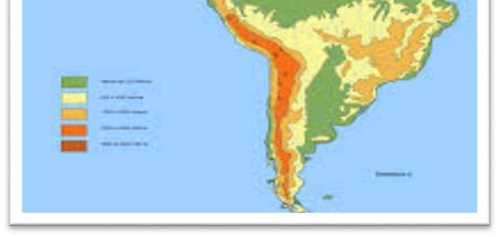 c) Explicación de la docente, qué relieves se encuentran América Latina y que son los resultados de diferentes acontecimientos geológicos, etc.