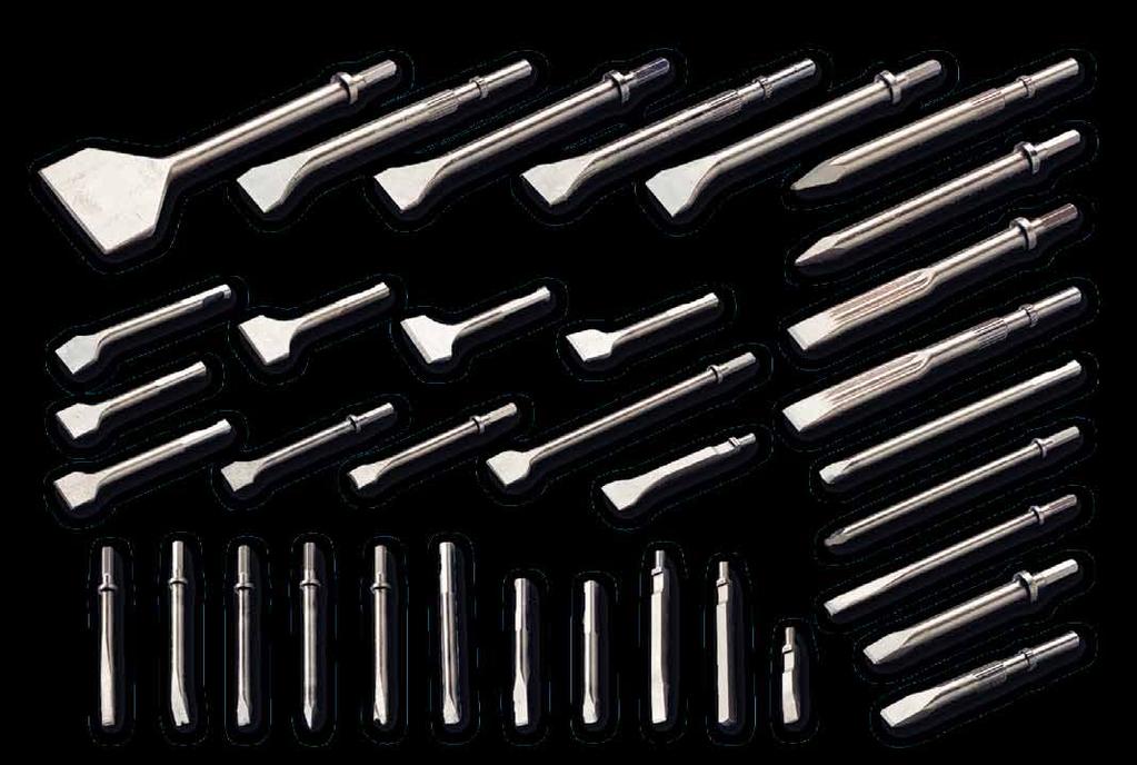 Cinceles Cinceles para martillos cinceladores. Todos los cinceles están normalmente templados. Cualquier otra observación se indica en las tablas.