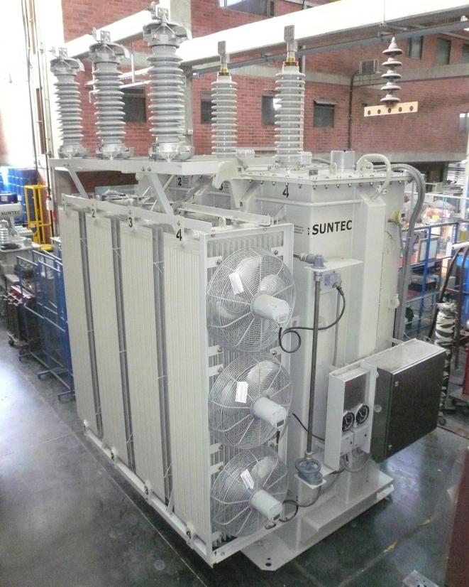 Transformadores de Potencia Inmerso en Líquido Refrigerante 5 Transformador Especial Suntec diseña y produce transformadores especiales atendiendo requerimientos de la instalación, basado en