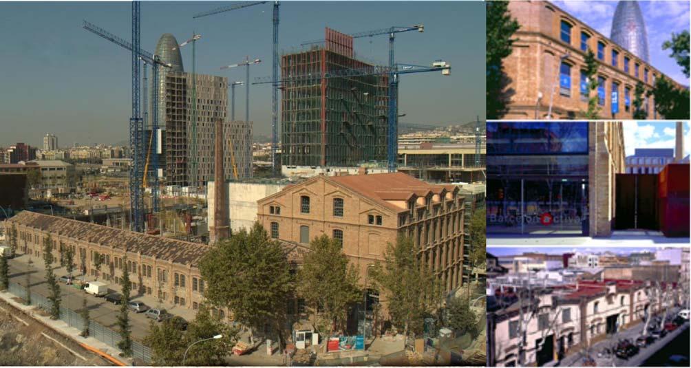 10. Rehabilitación del patrimonio histórico El plan 22@Barcelona fomenta la riqueza espacial característica del barrio de Poblenou y promueve un modelo urbano diverso, en el que los nuevos edificios