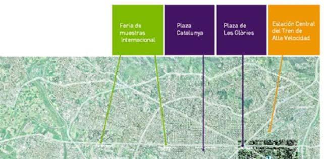 4. Ubicación: centralidad y accesibilidad La extraordinaria centralidad urbana y metropolitana del proyecto es uno de sus principales activos: el distrito 22@Barcelona está articulado por la avenida