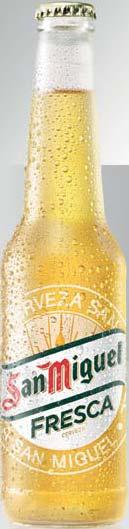 CERVEZAS San Miguel SAN MIGUEL FRESCA 4,4% al Cerveza suave y refrescante.