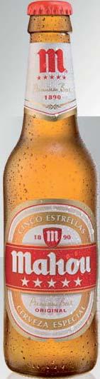 CERVEZAS MAHOU CINCO ESTRELLAS 5,5% al Excelente cerveza tipo pilsen de fermentación baja.