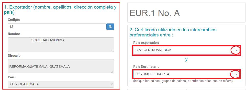 Paso 3: Le aparecerá el Listado de Certificados EUR.1, en donde deberá elegir la opción de nuevo para ingresar la información de la Solicitud EUR.1. Dar Clic.
